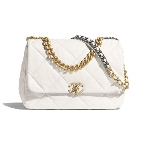 chanel 19 flap white|chanel bag 19 price.